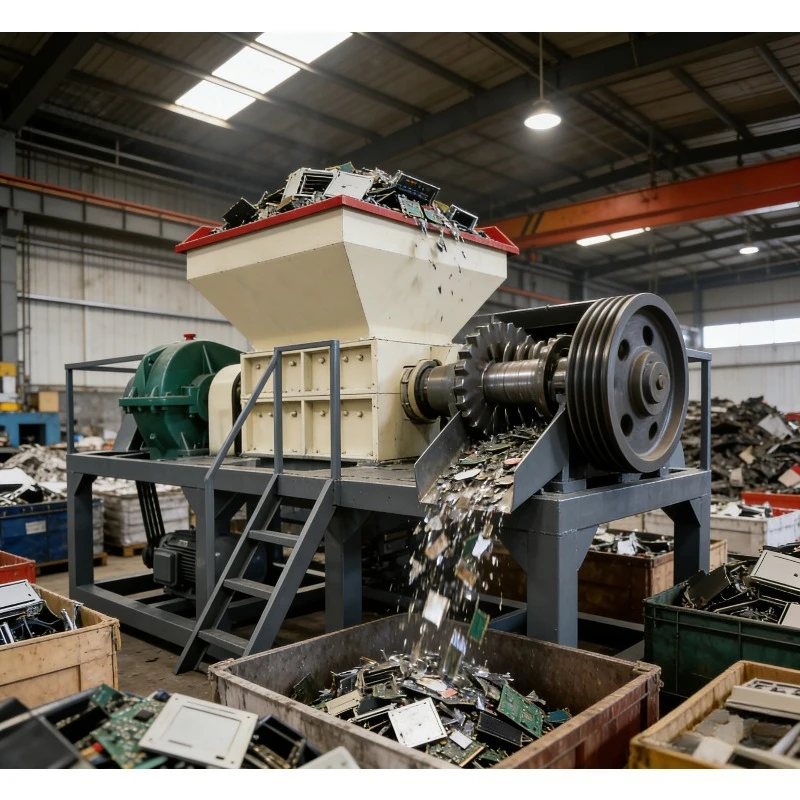 10 Ton/H Industrial Double Shaft Shredder for Metal Plastic and Coconut Husk Processing