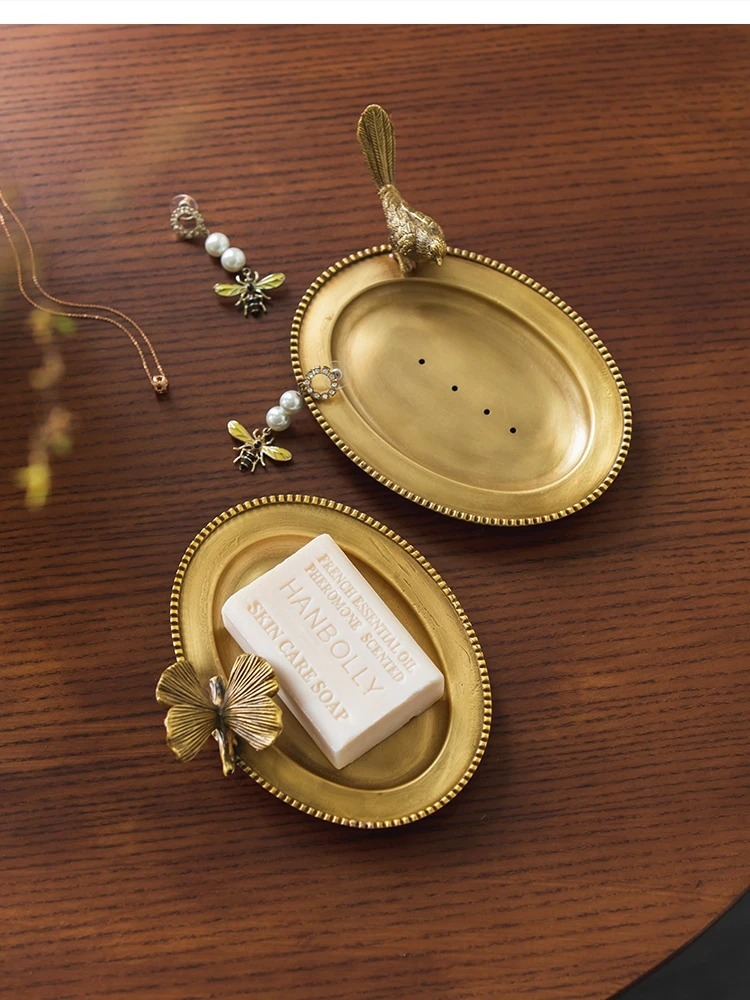 

Brass Dish Bathroom Accessories Bedroom Tabletop Organizer Ornaments decoration