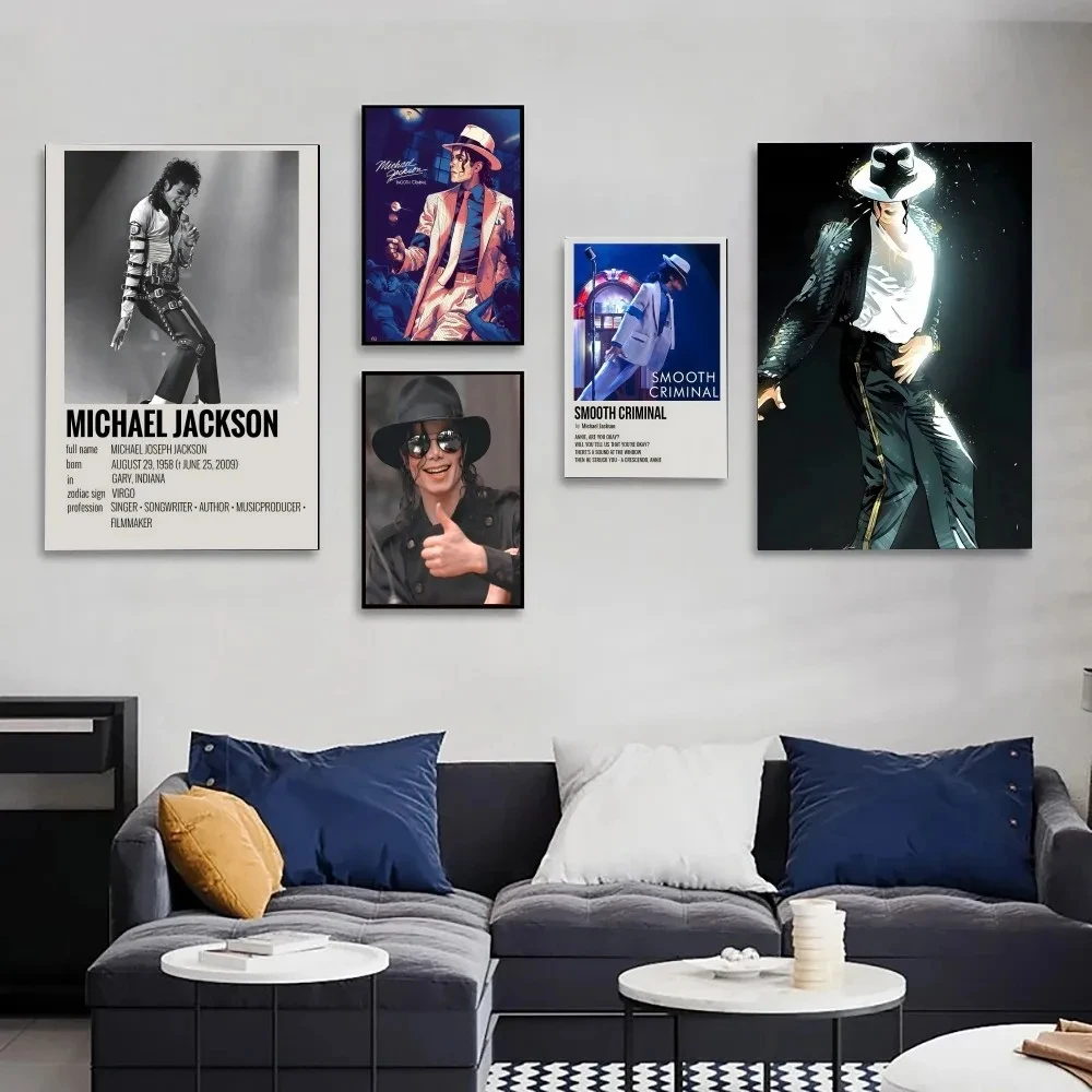 M-Michael J-Jackson Poster Posters Kraft Paper Vintage Poster Wall Art Painting Study Aesthetic Art Small Size Wall Stickers