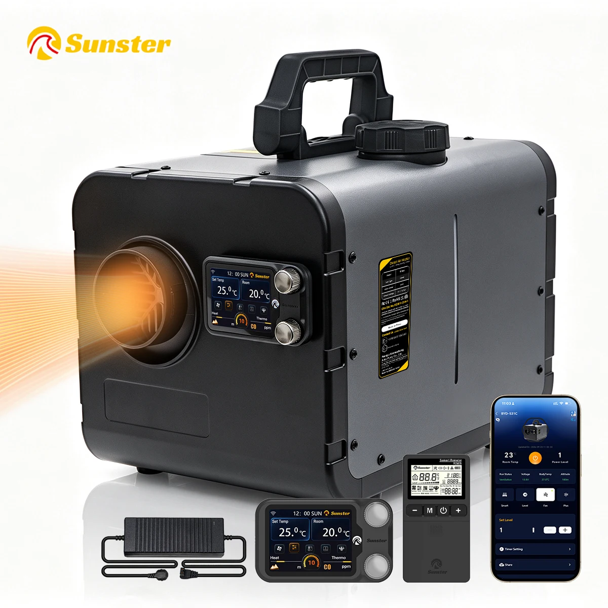 8KW All-in-One Diesel Parking Heater with Dual Brushless Motors, WiFi and Bluetooth Remote, Suitable for Multiple Scenarios