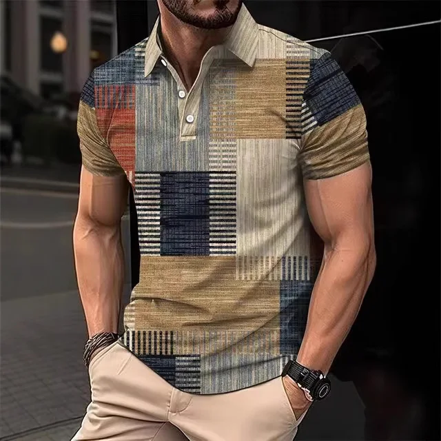 Men's Casual  Shirt 2025tk Air Defense Lor Art Series Cool Feeling Three Acetate Fiber City Walk Clean Fit Style