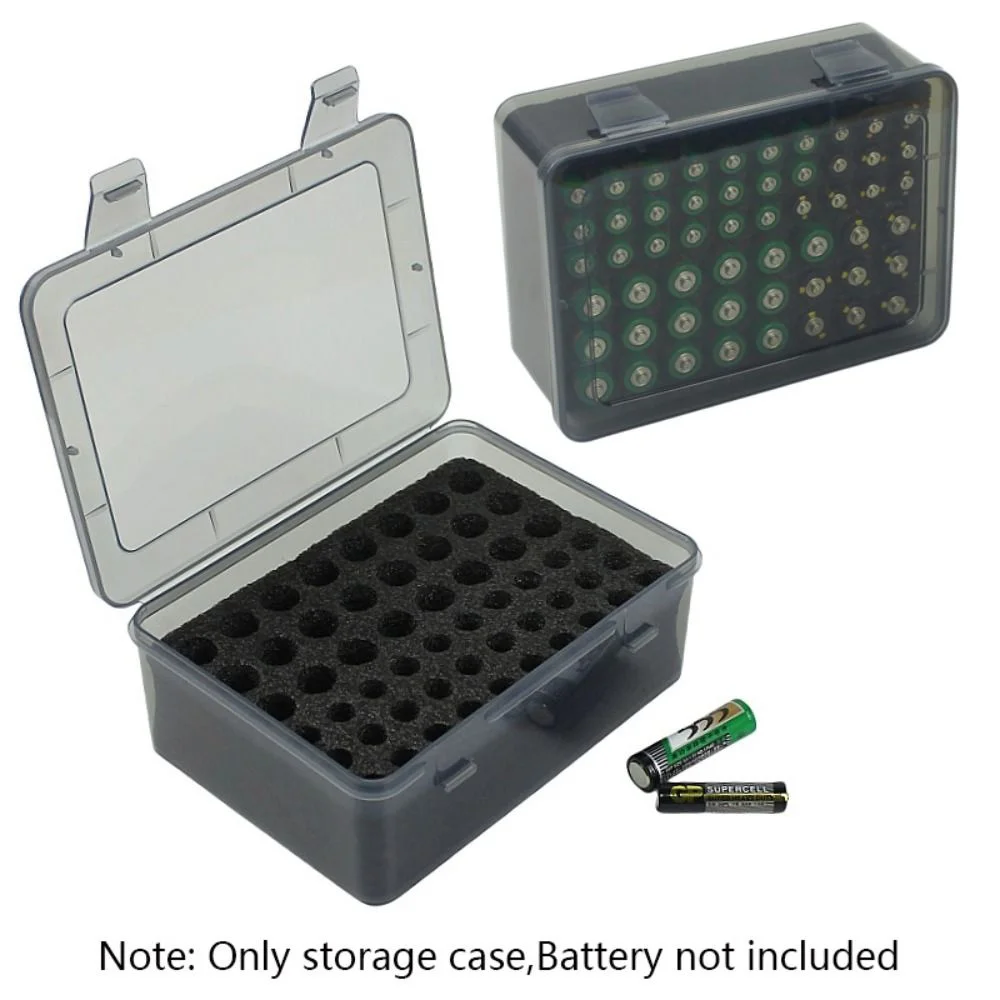 54 Slot AA AAA Battery Organizer Storage Case Holder Battery Storage Organizer Box Multi Slot Home Drawer Organization Dispenser
