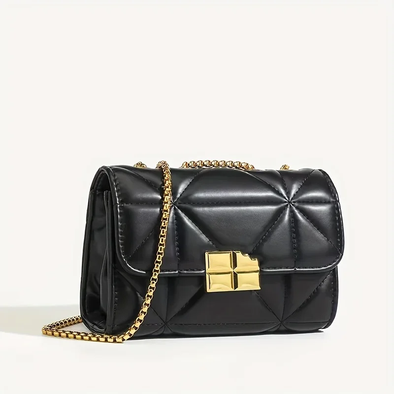 

New fashion shoulder bag metal chain small square bag
