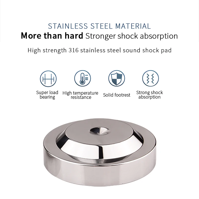 4Pcs Universal 316 steel  Speaker Spikes Pads Speaker Shock Base Pad Isolation Stand Feet Cone Base Mats Floor Disc