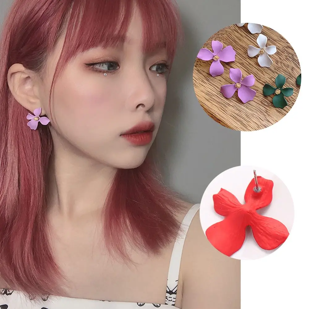 

Colourful Jewelry Vintage Fashion Bohemia Petal Spray Paint Ear Studs Dangle Flower Earrings Ear Stud