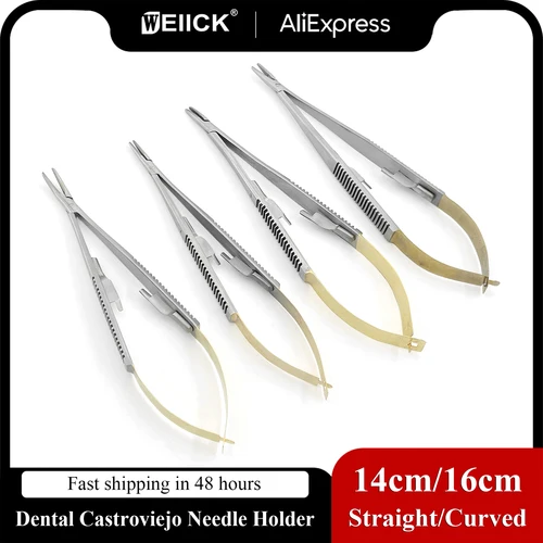 WellCK-soporte de aguja Castroviejo, 14cm/16cm, implante de ortodoncia Dental, soportes de agujas dentales, equipo de dentista