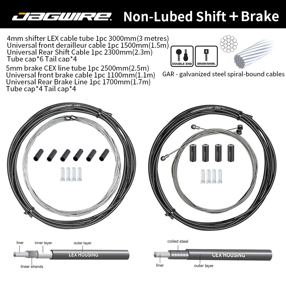 JAGWIRE Universele Fiets Rem/Shift Kabel Draad Pijp Voor 4mm/5mm MTB Racefiets derailleur Remleiding Voor Achter Niet-olieerde Buis