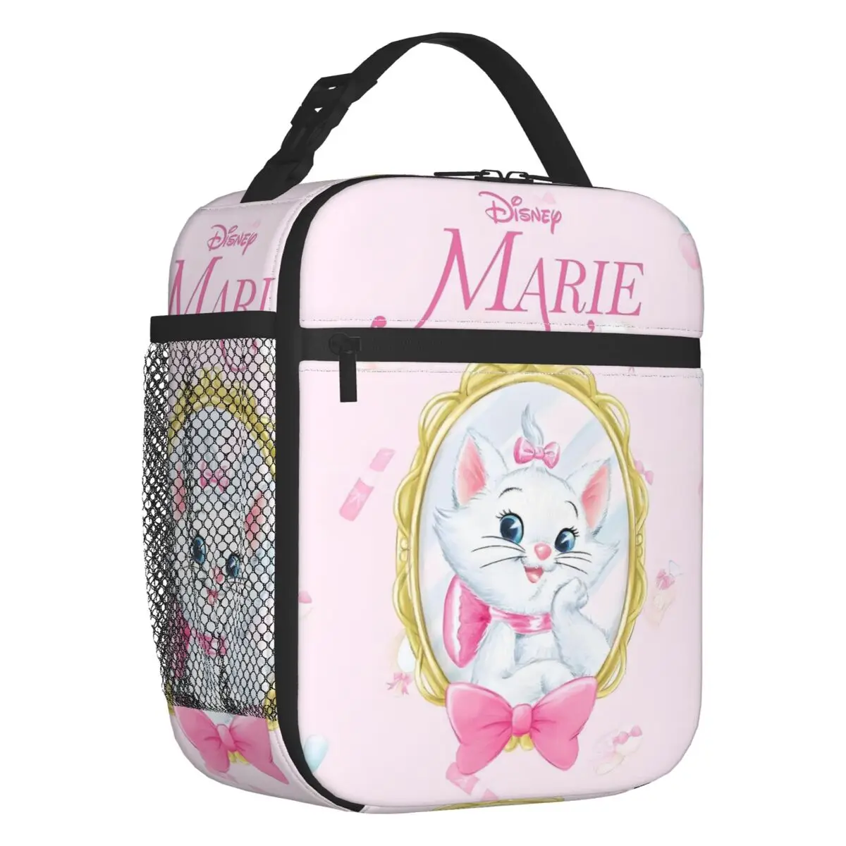 

Custom Marie Cat Portable Lunch Box Waterproof Funny Animal Pattern Thermal Cooler Food Insulated Lunch Bag Office Work
