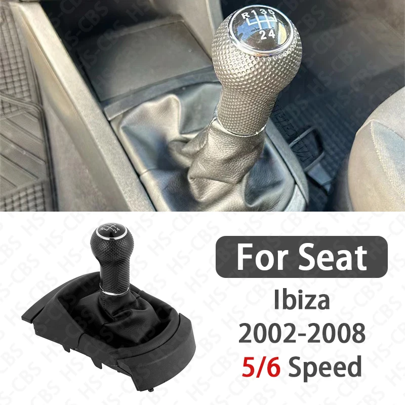 

Car 5/6 Speed Gear Shift Knob With Leather Gear Stick Ball Head For Seat Ibiza 2002-2008 Auto Styling Accessories