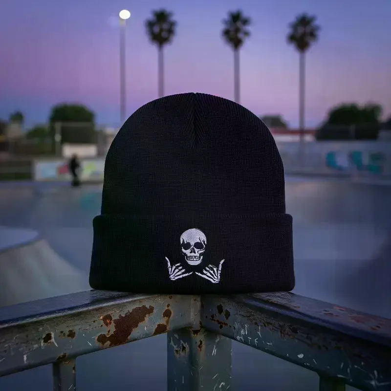 Winter Beanies Hat Men Women Cozy Winter Knit Skull Cap Embroidered Warm Beanies Thick Stretchy Hat Unisex Sports Beanies Hat