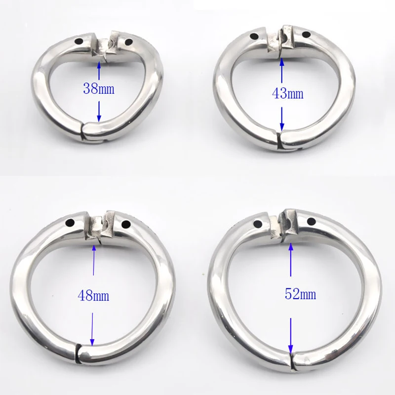 New BDSM Male Stainless Steel Chastity Cages Open Active Ring Design CB Lock Slave Sissy Bondage Metal Cage Penis Ring SexToys18