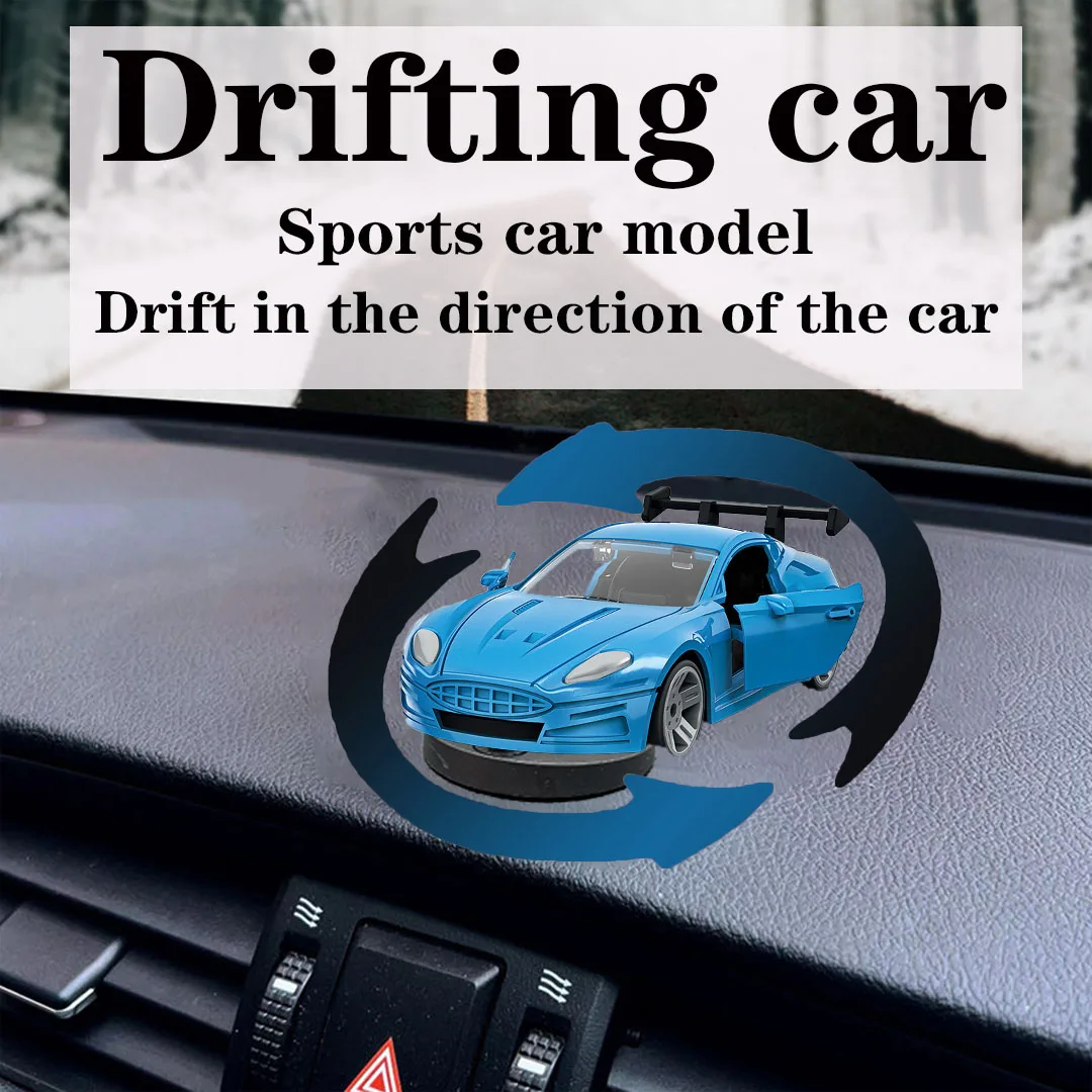 

Drifting car ornament alloy car model rotatable sports car 1:60 openable door car model center console decoration