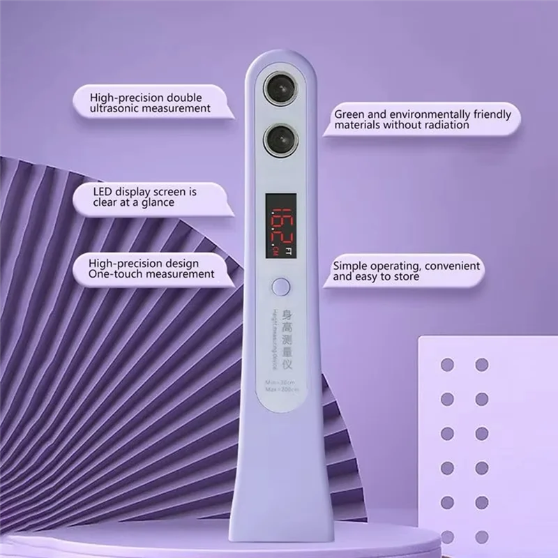 

ABUF-Ultrasound Height Measuring Tool Portable Accurate Smart Height Measurement Scale For Children Adults Household