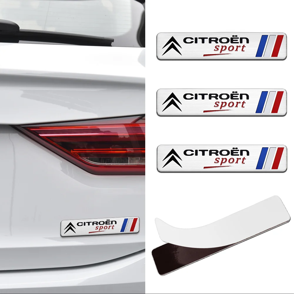 1/2pc Auto Aluminum Sticker Body Trunk Door Decal Car Styling Accessories for Citroen C5X C6 DS C3-XR C4L C4 C1 C5 VTS C-ELYSEE