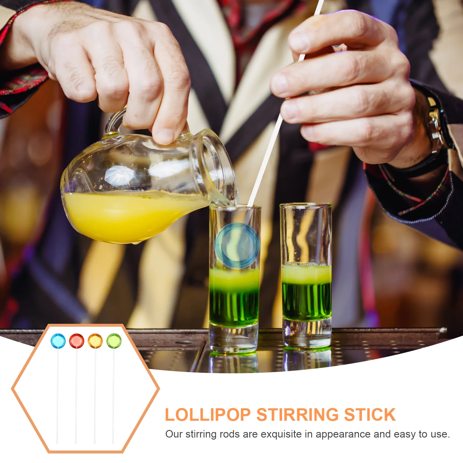 

4Pcs Stainless Steel Beverage Mixing Sticks Exquisite Appearance Easy to Use for Parties Events Home Restaurants