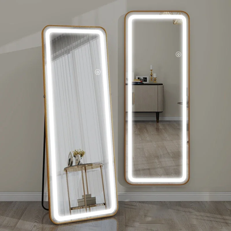 

Custom fashion decor modern smart full length floor dressing mirror with led light and stand