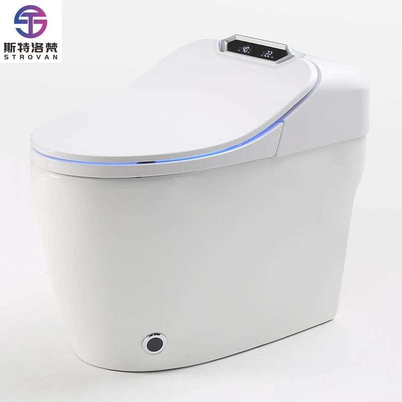 

ZXHK Intelligent WC Sanitary Ware Floor Mounted Water Closet Bathroom Ceramic Automatic Toilet Seat Cheap Smart Toilet Commode
