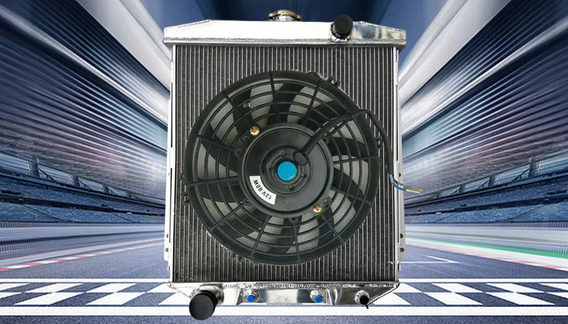 For Ford Car Fairlane Skyliner Sedan Wagon Mainline Torino V8 1954 1955 1956 Aluminum Radiator + Fan Auto/Manual 54 56 55