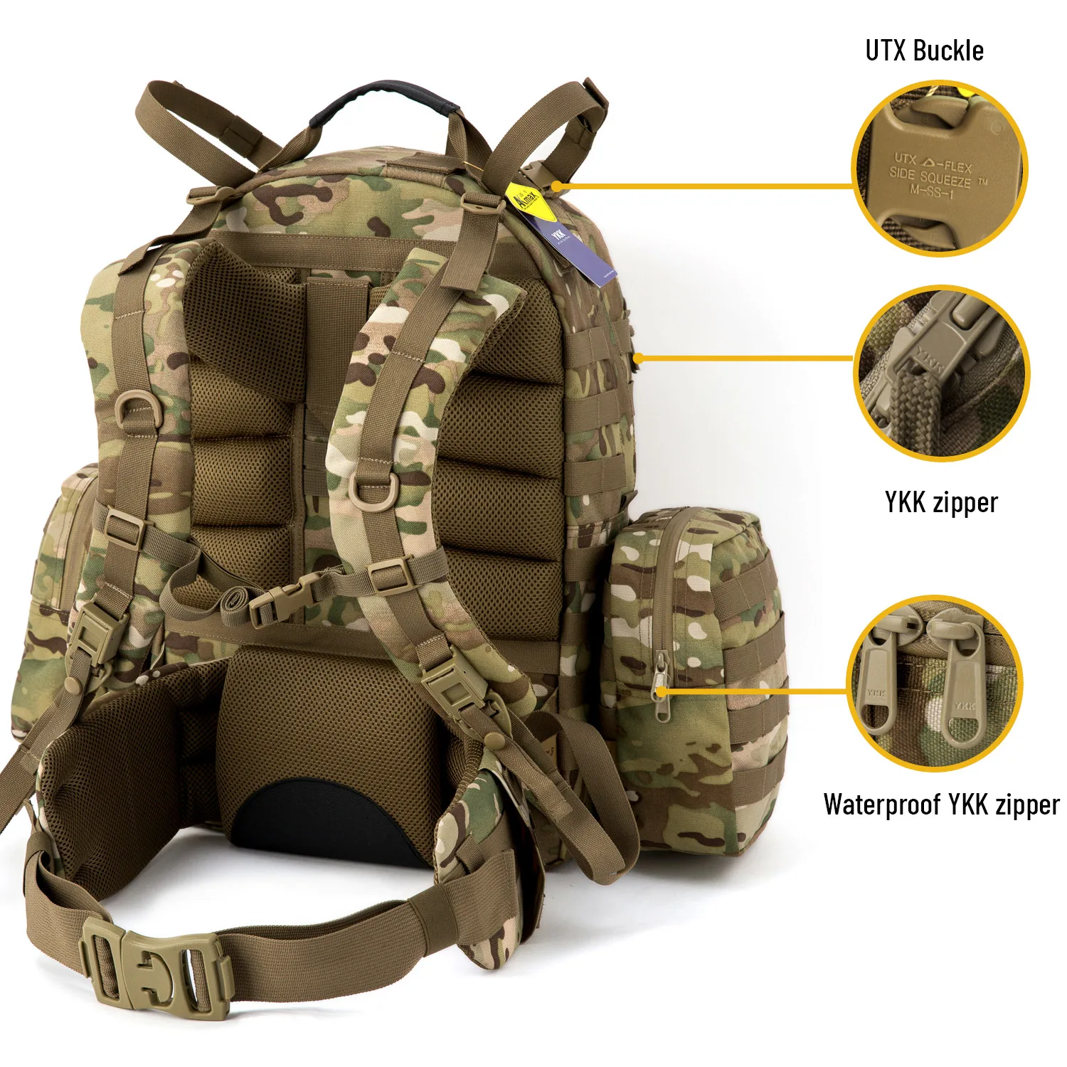 Imagem -03 - Mochila Militar Exército Mochila Molle Médio Assalto Tático Pacote com Frame Multicam Akmax.cn