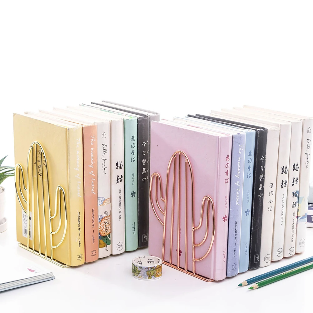 

Creative Iron Book Holder Desktop Organizer Stand Bookshelf File Magazine Storage Rack for Home Office Library Use