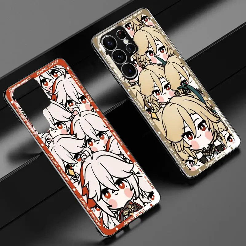 Cute Kaedehara Kazuha Kaveh phone case for Samsung Galaxy S24 s23 Ultra FE cases s20 s21plus s22 borderless cooling clear funda