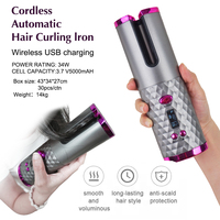 USB Rechargeable Cordless Hair Curler LCD Display Automatic Hair Curler Rollers Anti-Scalding Curling Iron Machine