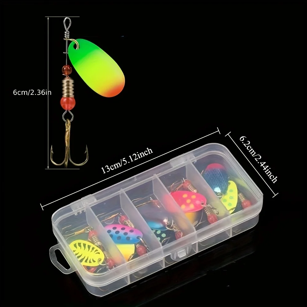 Set Spinner Crankbait Wobblers Metálicos para Pesca de Lucio