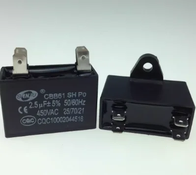 450V Air Conditioner Parts Fan Motor Start Capacitor 1uF 1.2uF 1.5uF 2uF 2.5uF 3uF 3.5uF 4.5uF 5uF Rectangle Shaped Capacitor