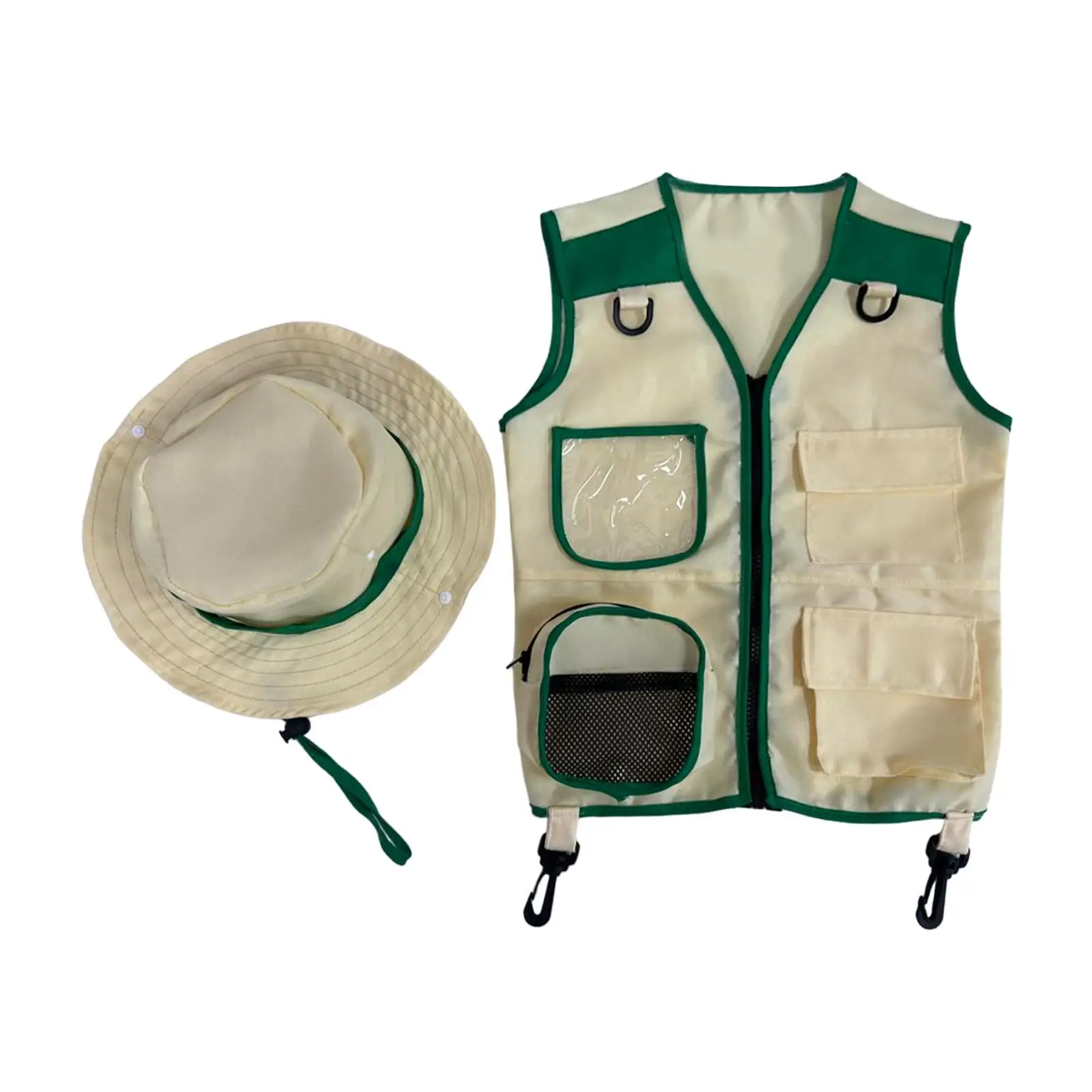 

Kids Explorer Vest and Hat Cargo Vest Dress up Backyard Explorer Costume Outdoor Adventure Vest for Children Day Gift, Kids