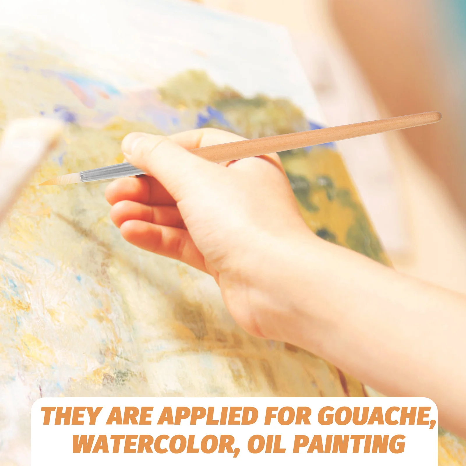 

6Pcs Short Handle Painting Brushes Portable Watercolor Oil Painting Brush Set Student Craft Clay Drawing Sculpture