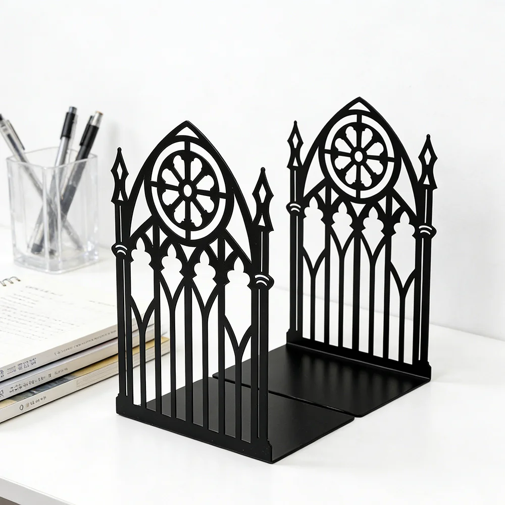 Gothic Gate Book Shelf Decorative Bookends for Shelves Book Ends for Heavy Books Office Library Decor Decorative Books for Home