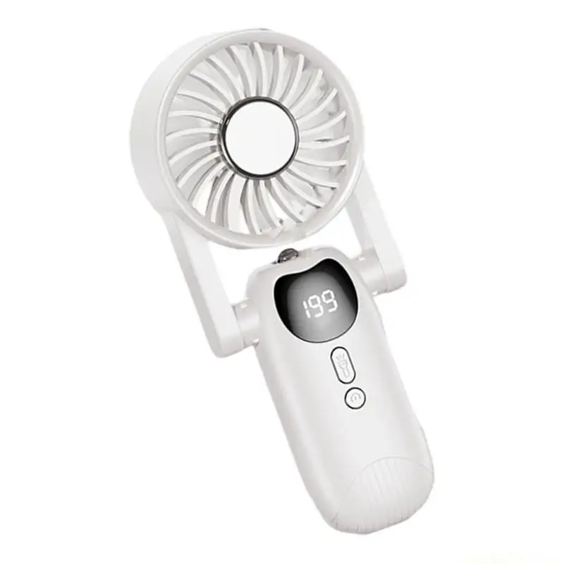 Quiet Operation Handheld Cooling Fan Equipped With Bright Flashlight And USB Charging Port