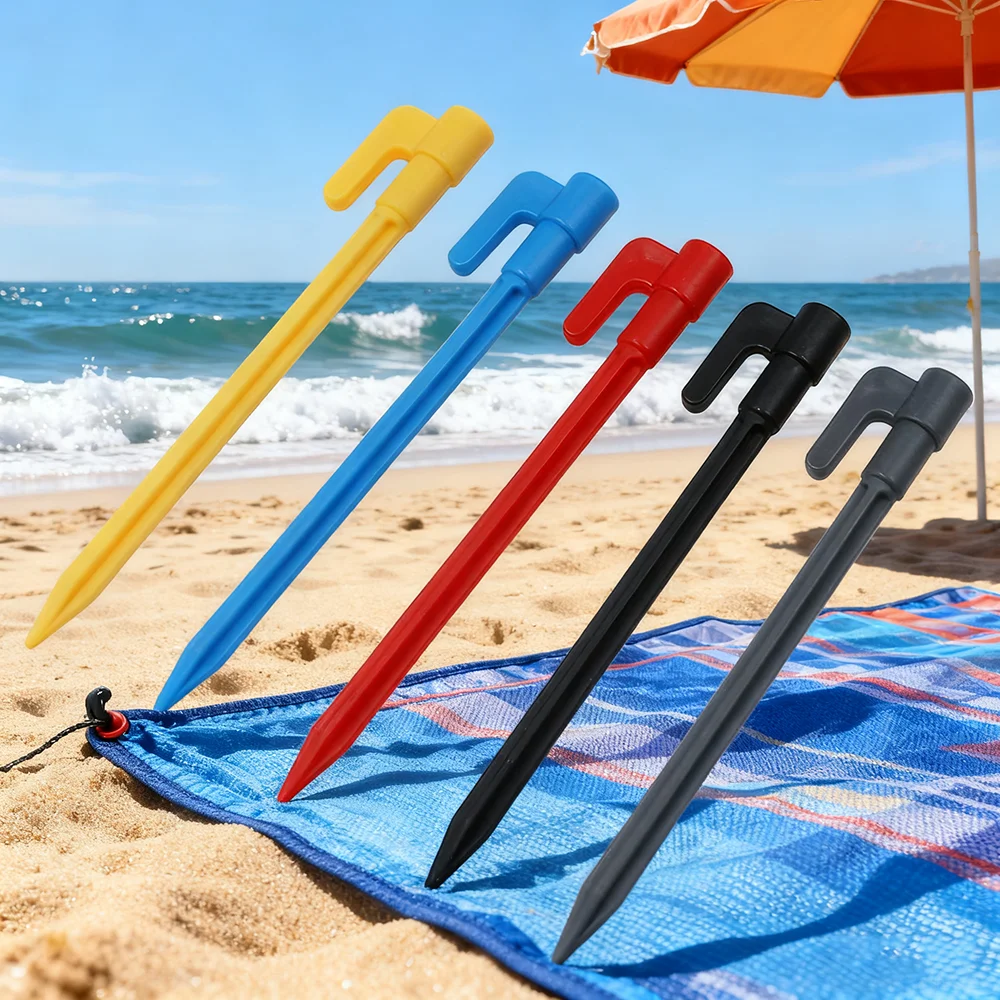 50pcs Camping Tent Nails, Plastic Tent Pegs, Beach Mat Tent Stakes Pegs, Suitable for Variety of Tents and Blankets