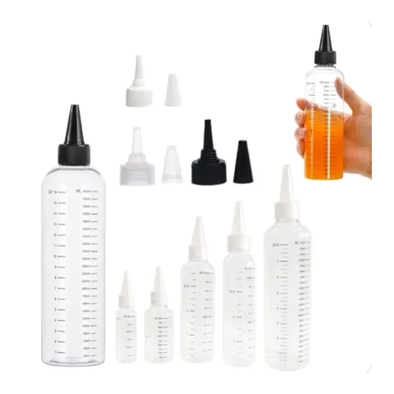 

50Pcs 30ml-500ml Plastic PET E Liquid Juice Dropper Bottles Pointed Top Cap Tattoo Pigment Ink Containers Subpackaged Plastic