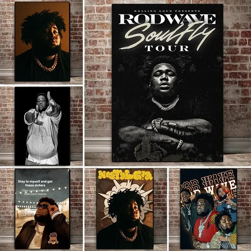 Rapper Singer Rod Wave Poster Music Album Canvas Painting Prints Wall Art Picture for Modern Club Living Room Home Decoration