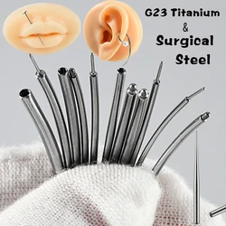 1-100PCS Titanium&Surgical Steel Straight&Curved Piercing Belly Ear Retainer Connection Pin Puncture Easy To Use Pierced Tool