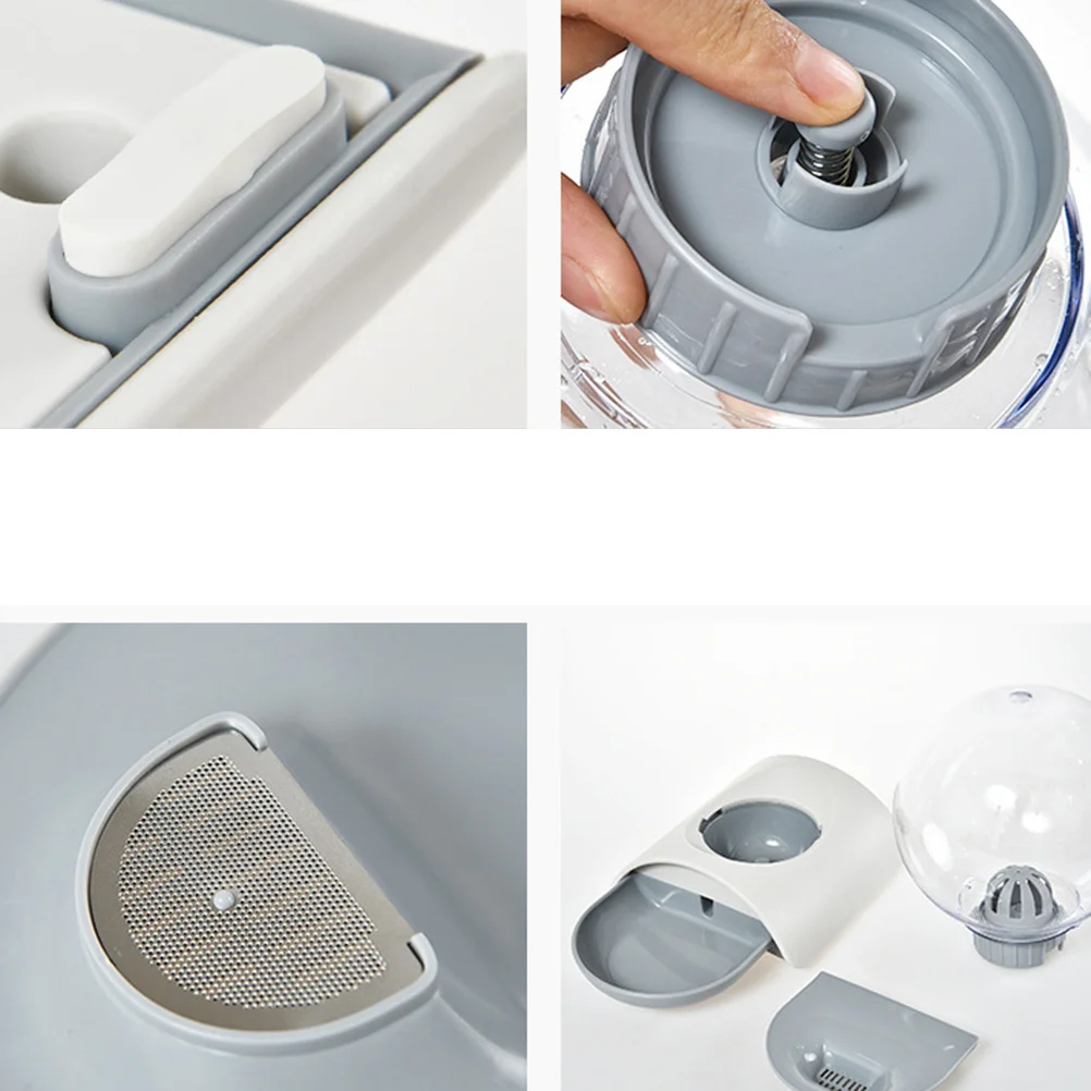 

1pc Pet Automatic Waterer Grey Large Capacity Bubble Transparent Dog Cat Bowl Durable Lightweight No Overflow Abs Acrylic