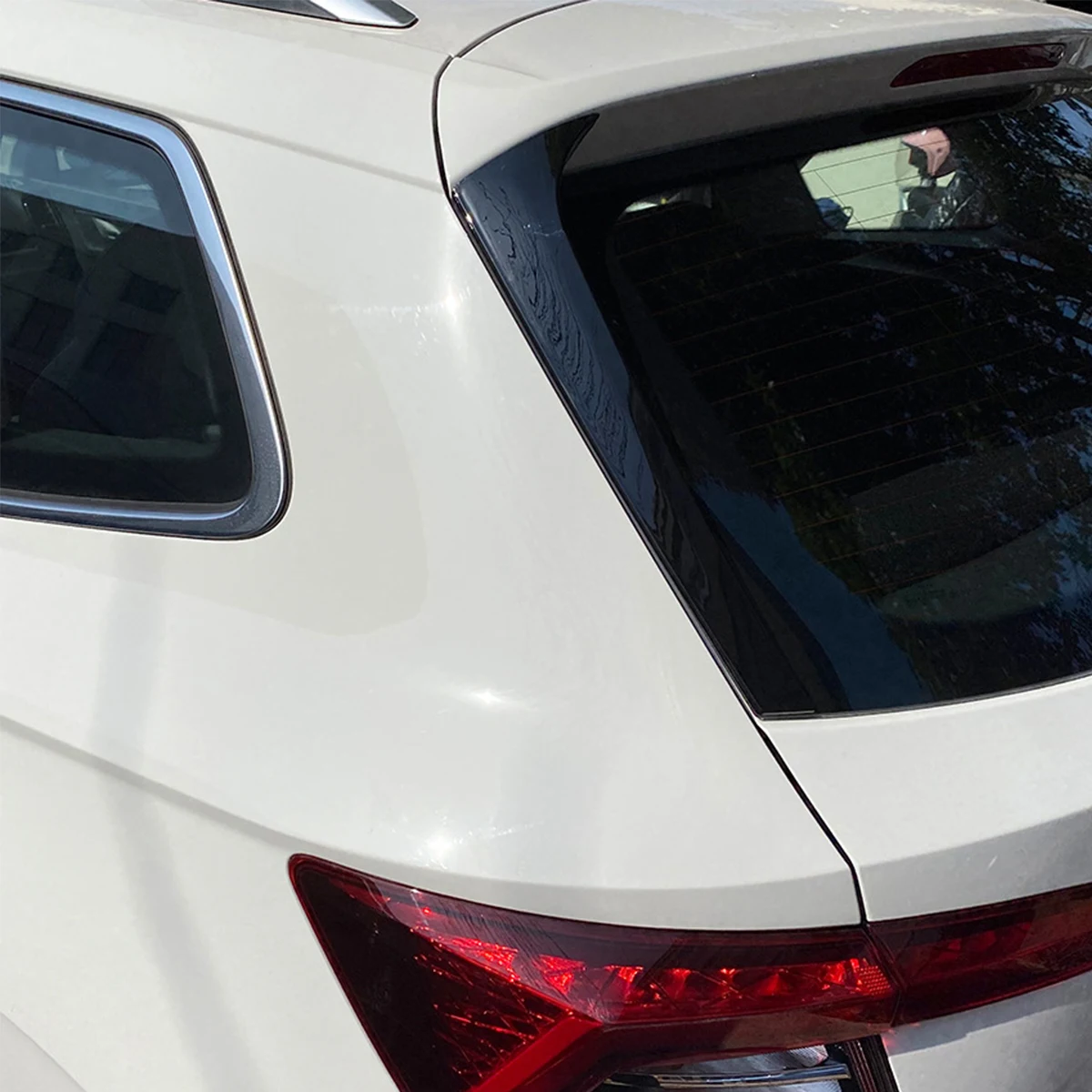 Car Rear Window Side Spoiler Wing Splitter For Skoda Karoq 2017 2018 2019 2020 Gloss Black