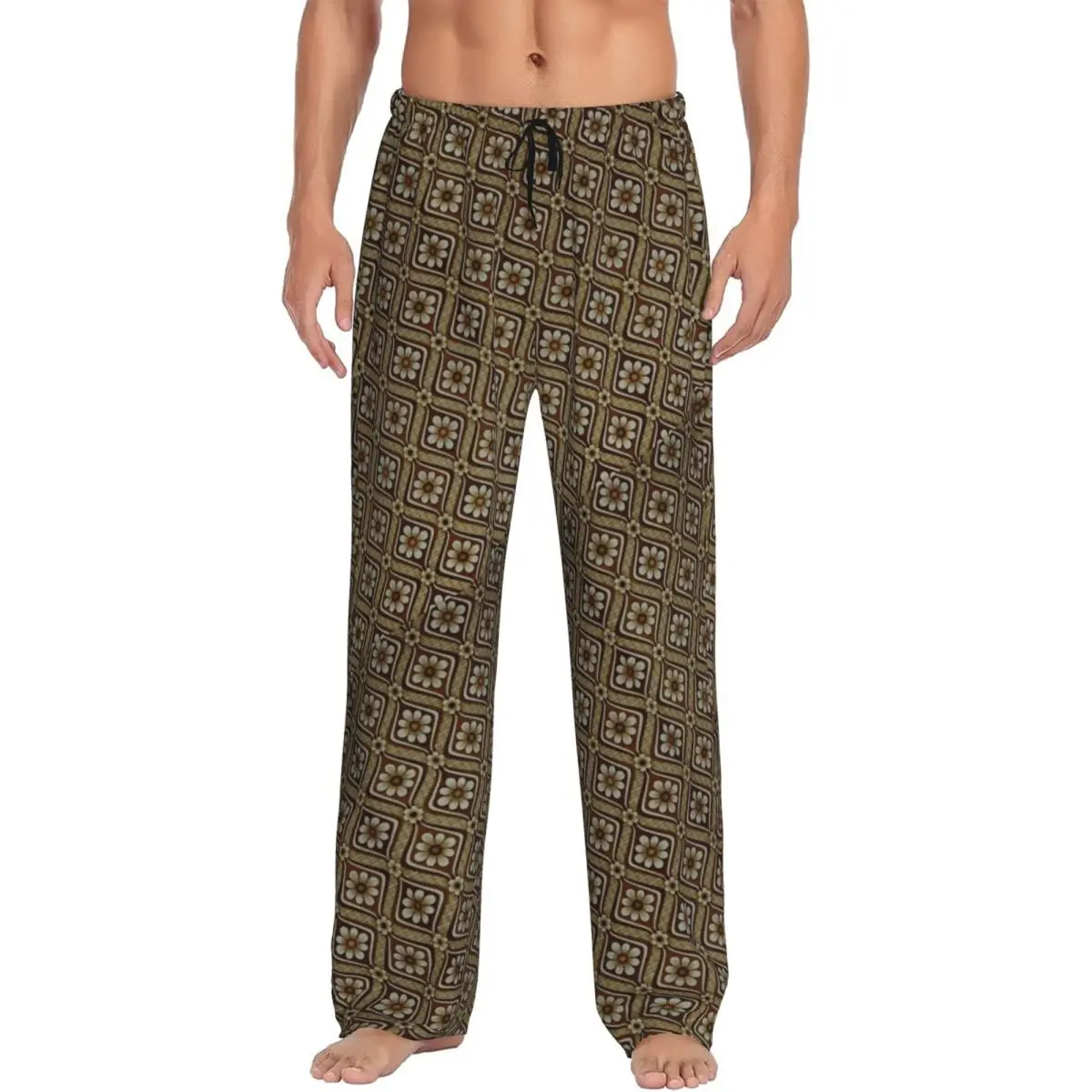 

Custom Bohemian Wallpaper Pajama Pants Men's Sleepwear Lounge Sleep Bottoms Stretch with Pockets