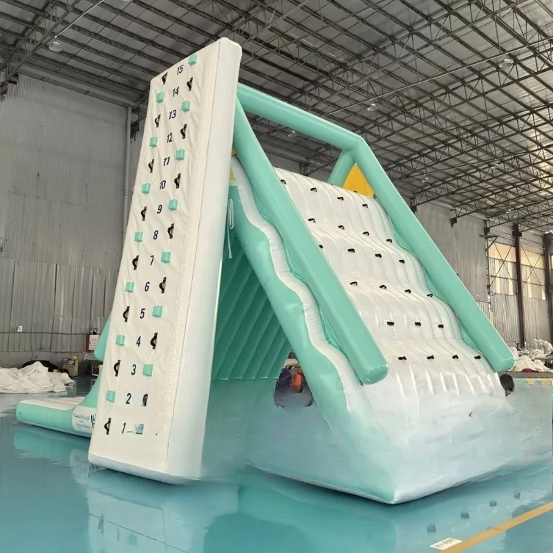 Custom inflatable trampoline with slide,  water sports game, inflatable floating platform