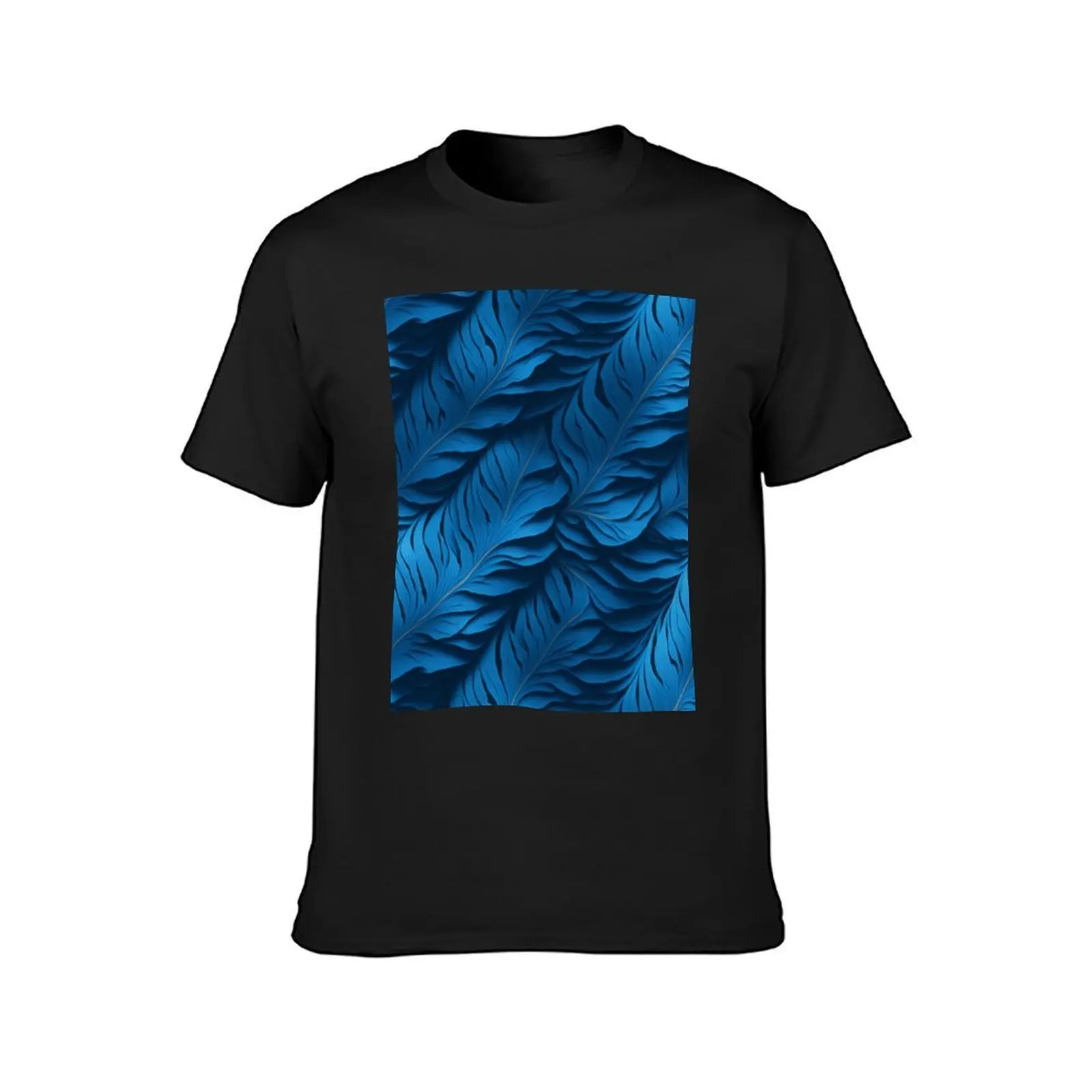 Feather Pattern In blue T-shirt quick-drying anime clothes t shirts for men graphic