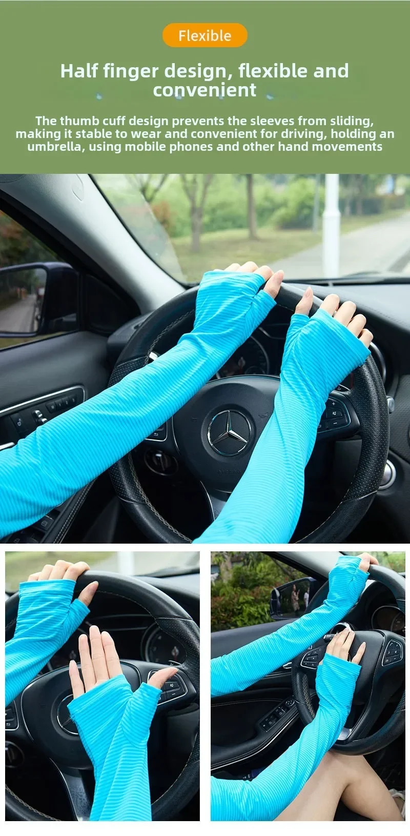 Arm Sleeves Made of Ice Cloth with UV Protection Sun Protection for Running Bikes Outdoor Sports Bikes Arm Warmers for Men Women