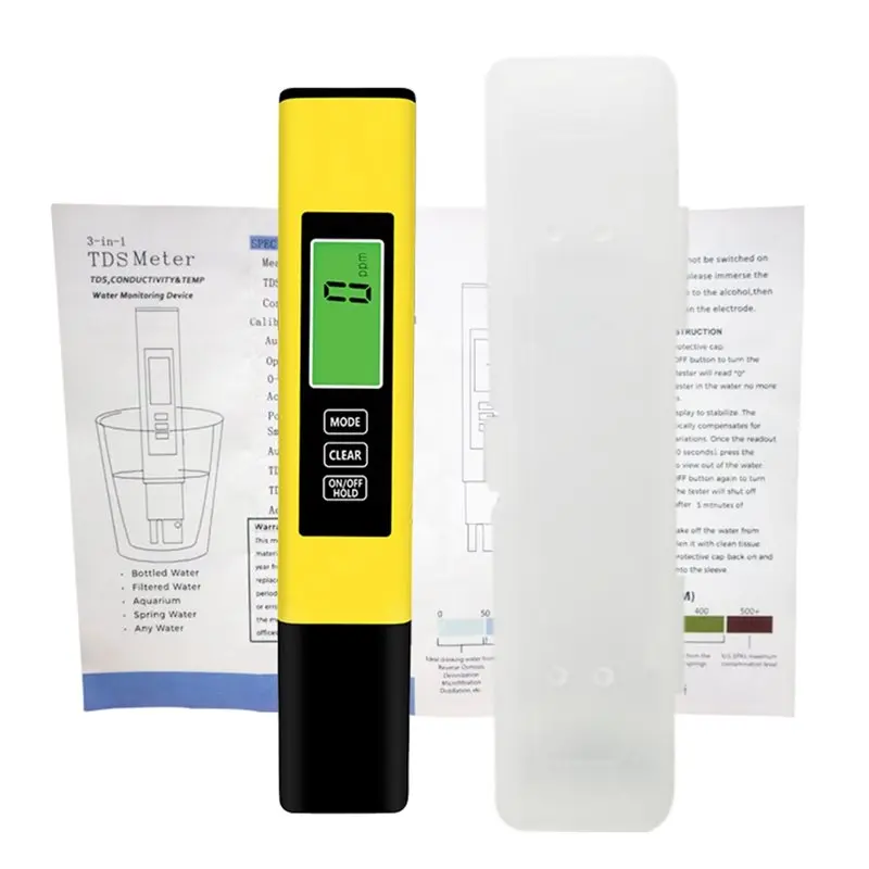 【كفاءة 】جهاز اختبار مياه الشرب الرقمي 4 في 1 مقياس TDS - دقيق وموثوق لأحواض السمك