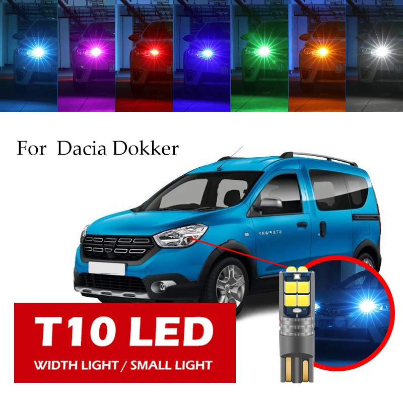 

1ps T10 LED W5W For Dacia Dokker Side Door Light, Small Headlight, Car Boot, License Plate Light