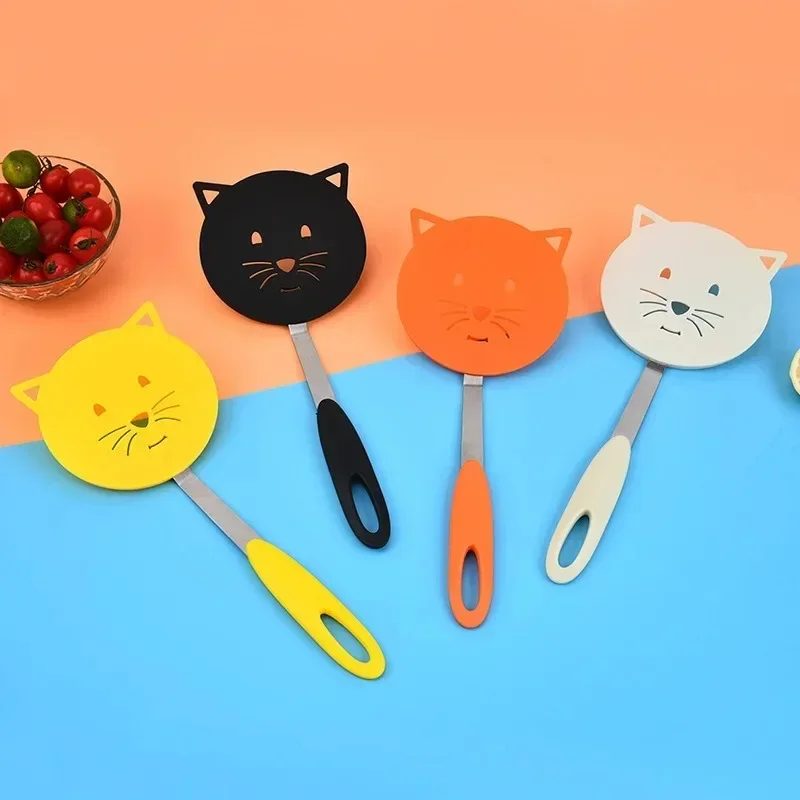การ์ตูนไนลอนกระทะไม้พายโมเดิร์นทนความร้อนปลอดภัย Spatulas ครัว Anti-SLIP ไข่เจียวพลั่วอุปกรณ์ทําอาหาร