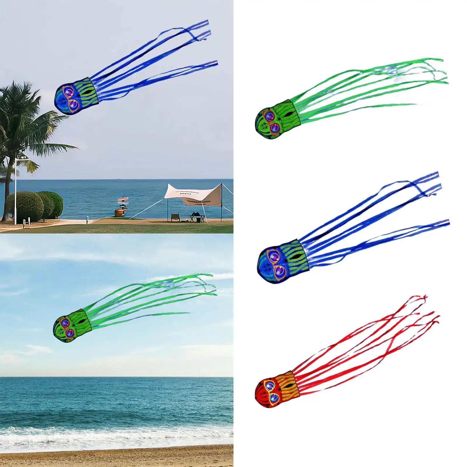 Large Octopuses Kite Long Tail Kids Toys Cute Easy to Fly Children Flying Game Cartoon Animal Kites for Park Beach