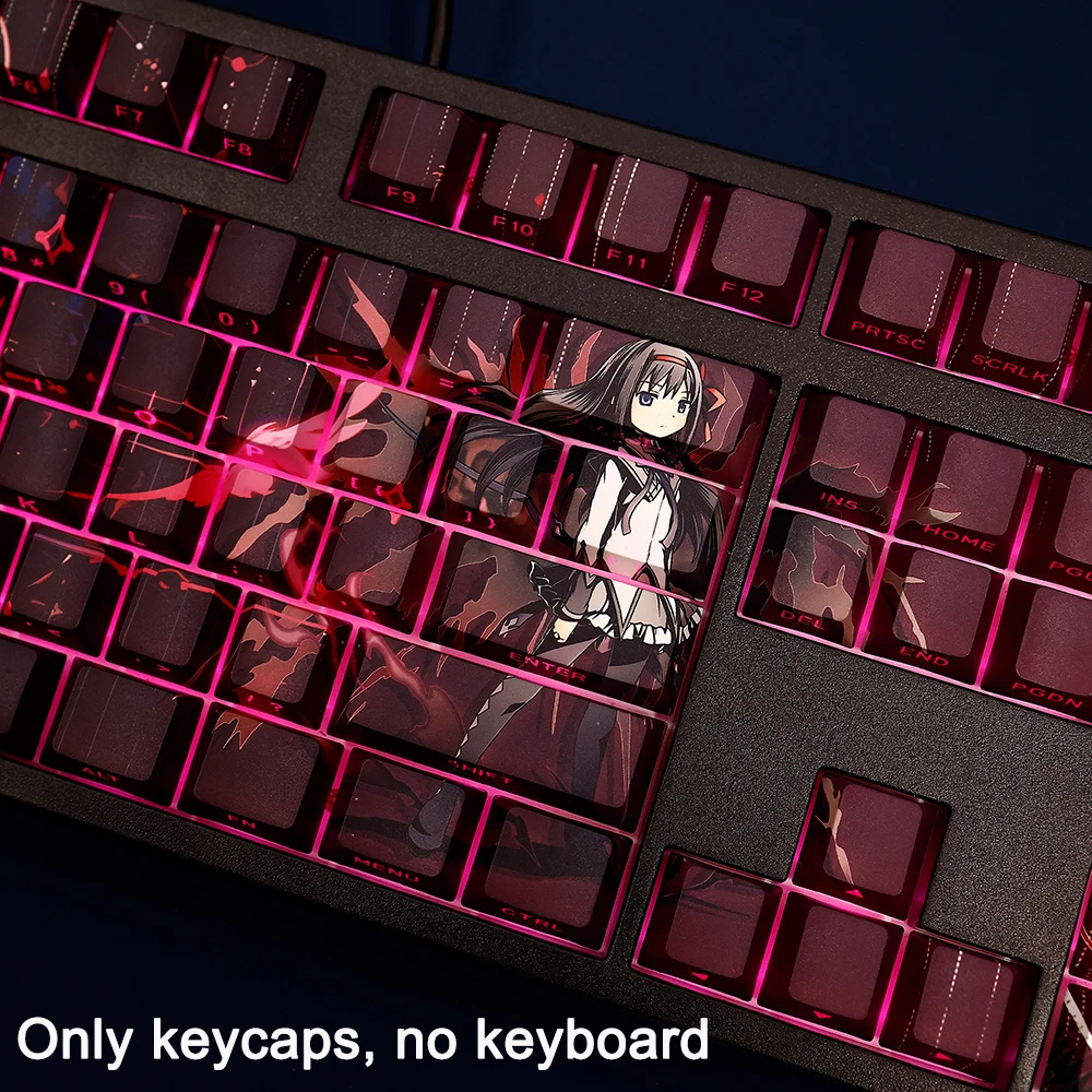 108 Key/set Puella Magi Madoka Magica‌ Keycap PBT Dye Subbed Keycaps Cherry Anime Cartoon Gaming Key Cap For ANSI 61 87 104 108