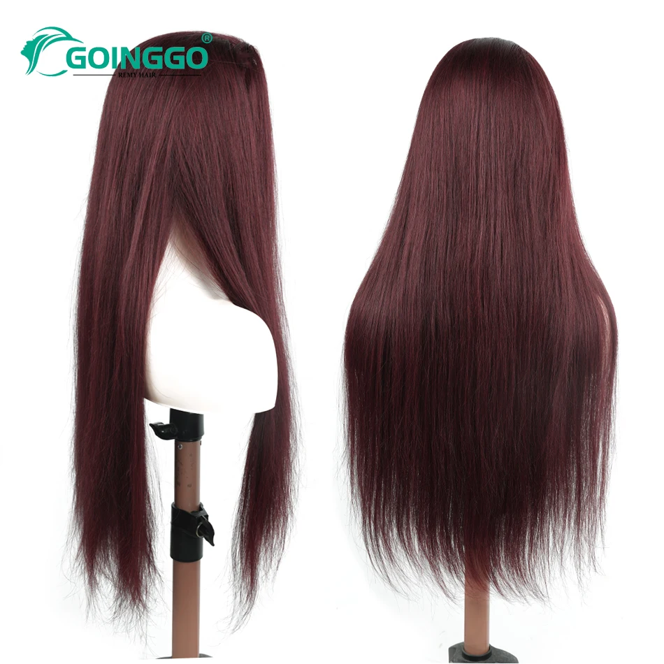 3/4 Cabelo Humano Metade Peruca Máquina Feita Cabelo Longo Em Linha Reta 14-28inch Cabelo Remy Brasileiro Meia Cabeça Perucas Para As Mulheres