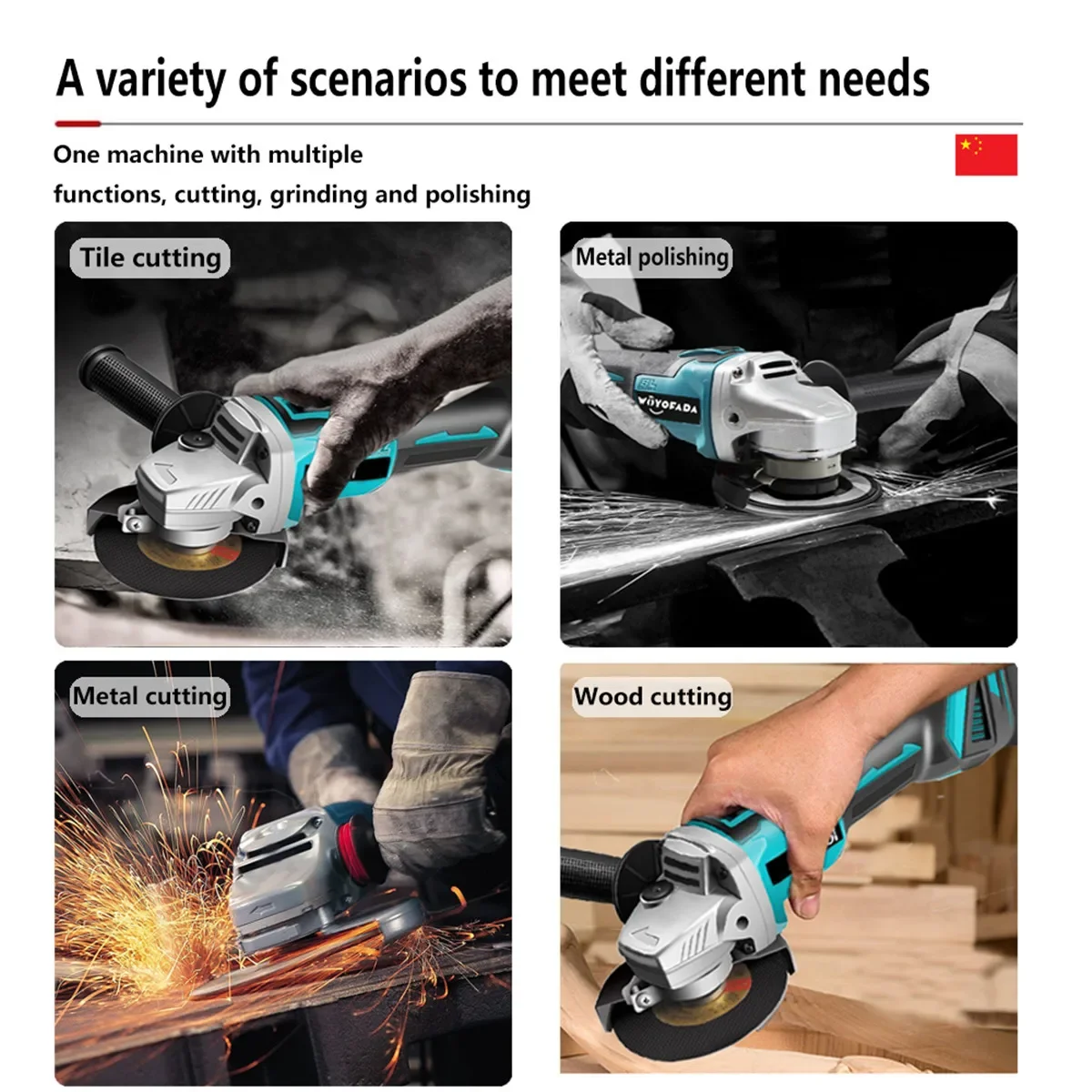 125mm Brushless Electric Angle Grinder Grinding Machine DIY Woodworking Electric Impact Grinding Tool For Makita 18V Battery