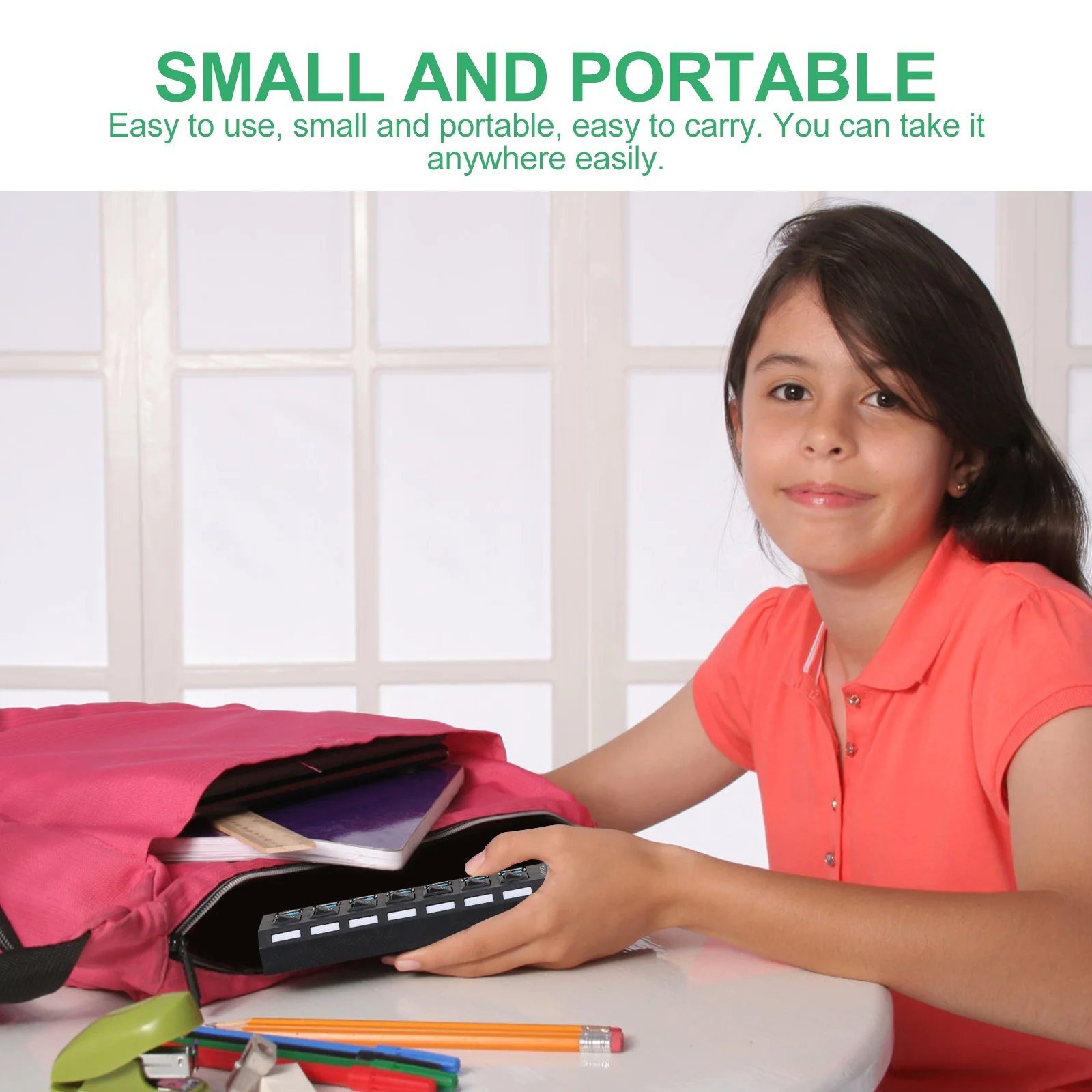 

7-портовый USB-концентратор USB 3.0, док-станция расширения, высокоскоростной многопортовый адаптер, аксессуары для ноутбуков для передачи данных, портативный концентратор данных